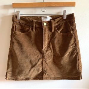 Frame Denim Le Mini Corduroy Skirt in Warm Brown size 26